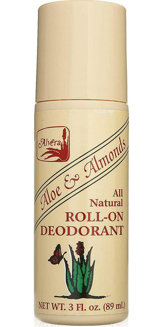 Alvera All Natural Roll-on Deodorant Aloe and Almonds - 3 Oz, 3 Fluid Ounce