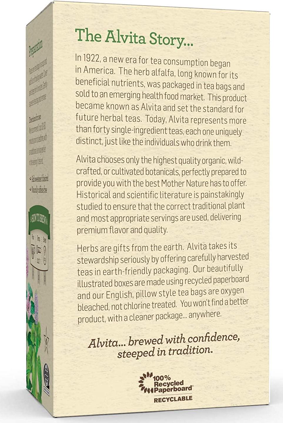 Alvita Organic Valerian-Peppermint Herbal Tea - Made with Premium Quality Organic Valerian Root And Peppermint Leaves, And Penetrating Aroma and Bitter Sweet Flavor, 24 Tea Bags
