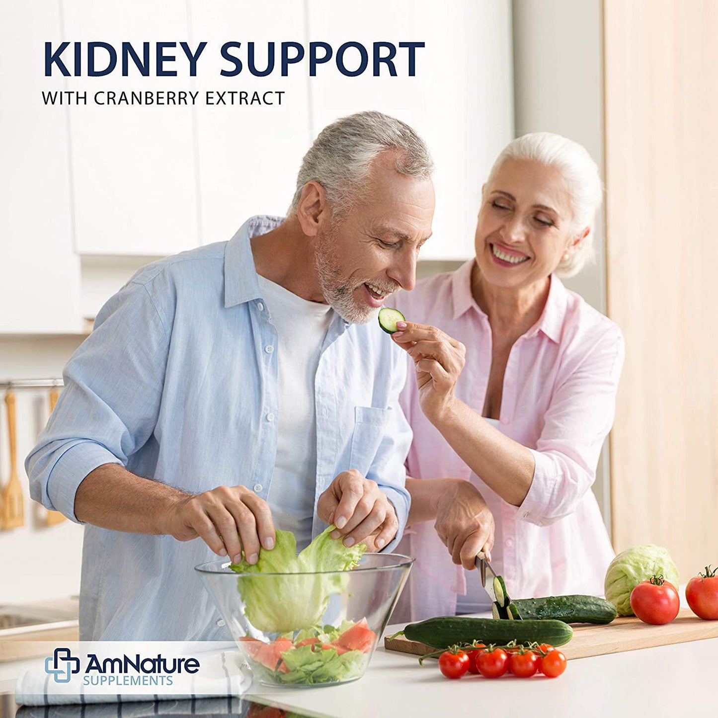 AmNature Kidney Support with Bladder Health and Urinary Tract System, Cranberry Extract Blend 20 Herbs and Nutrients Formula Supports Healthy Kidney, Pack of 60 Vegetable Capsules