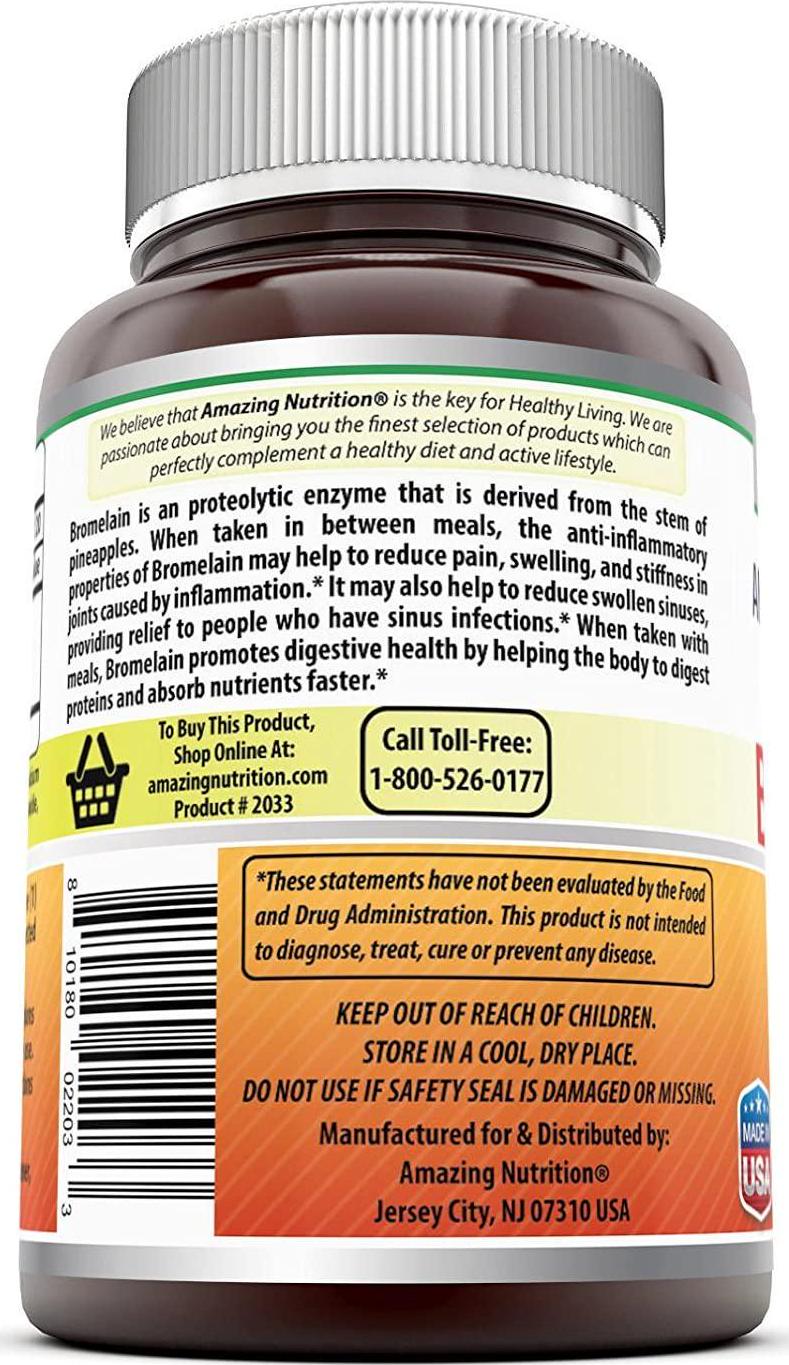 Amazing Formulas Bromelain 500Mg Tablets - Proteolytic Enzymes - Supports Digestion of Proteins - Anti-Inflammatory Properties - Supports Nutrient Absorption (120 Count (Pack of 3))