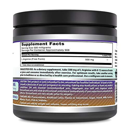 Amazing Formulas L-Arginine Essential Amino Acid Powder 1g Per Serving (Approx. 454 Servings)- Workout Muscle Recovery Supplements -Supports Healthy Immune Function* (1 Pound)