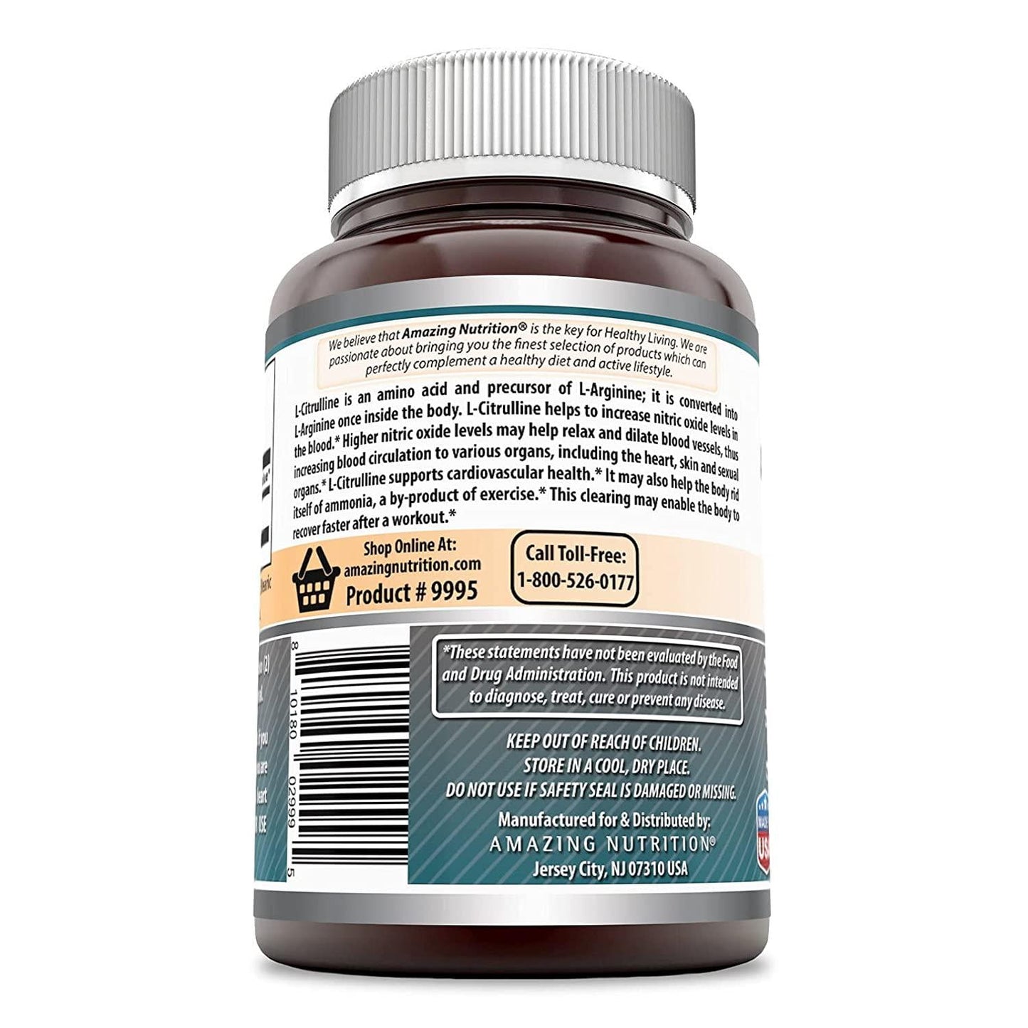 Amazing Formulas L Citrulline 2000mg Per Serving 120 Tablets (Non-GMO,Gluten Free) - Promotes Healthy Circulation and Cardiovascular Health - Enhances Endurance