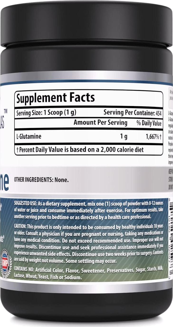 Amazing Formulas L-Glutamine Powder Supplement - Promotes Workout Recovery, Supports The Immune System and Muscle Maintenance* (1 Pound)