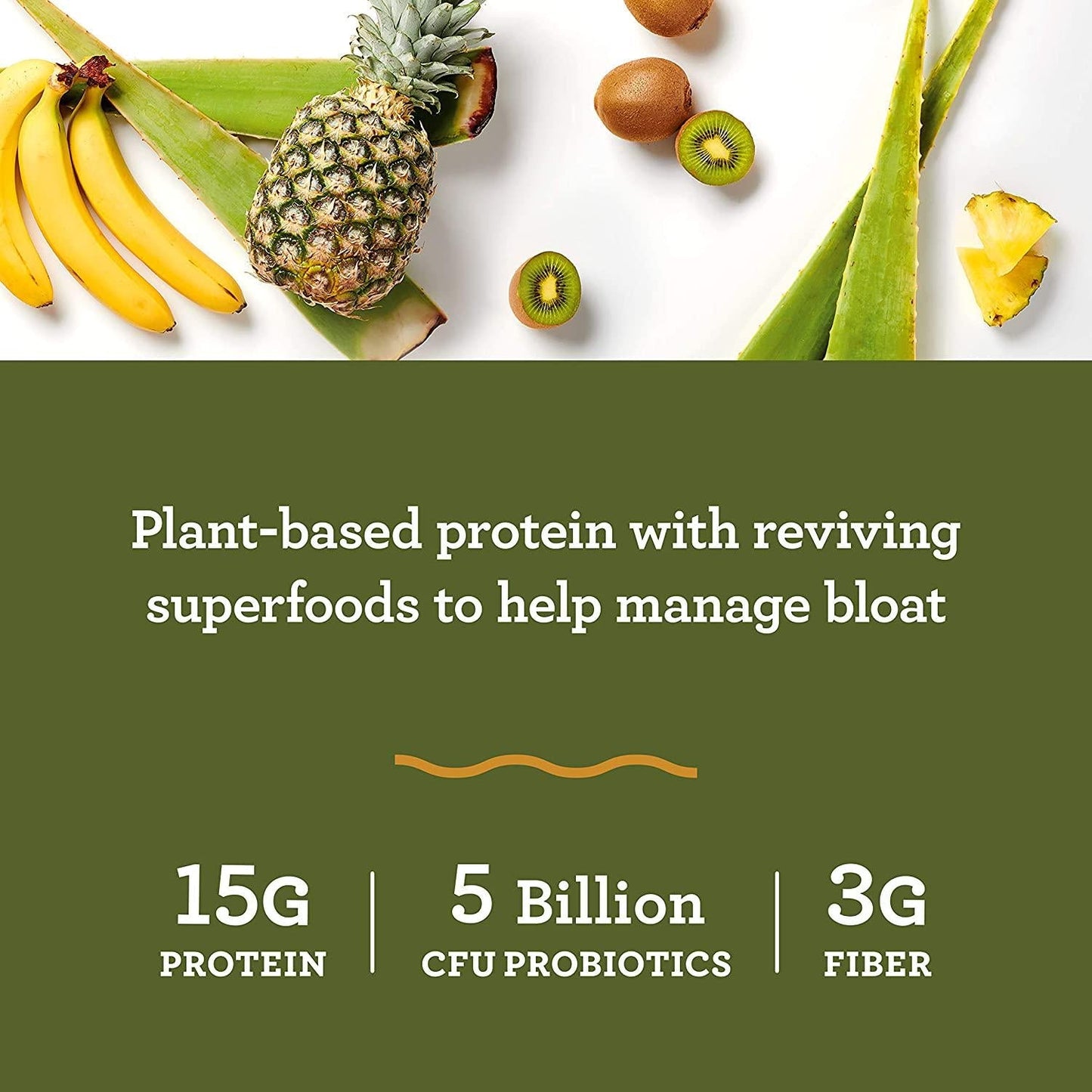 Amazing Grass DIGEST Vegan Protein Powder, Plant Based with Probiotics + Fiber to Manage Bloat, Unflavored, 15 Servings