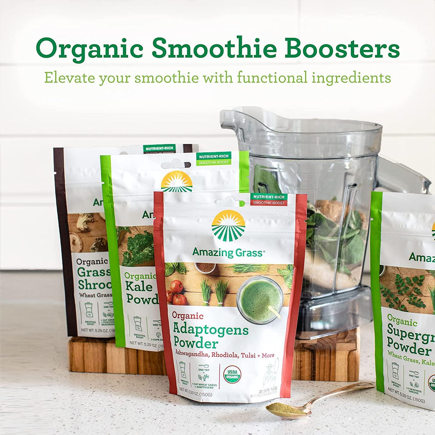 Amazing Grass Organic Kale Powder: Smoothie Booster with Super Greens and Vitamin K, 30 Servings