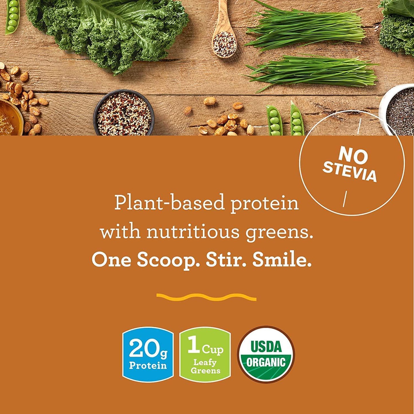 Amazing Grass | Protein and Kale - Organic, Plant-Based Protein Powder, with Nutritious Greens; No Stevia, 20g Protein, 1 Cup Leafy Greens, Gluten Free, No Dairy, Non GMO | Honey Roasted Peanut, 615g