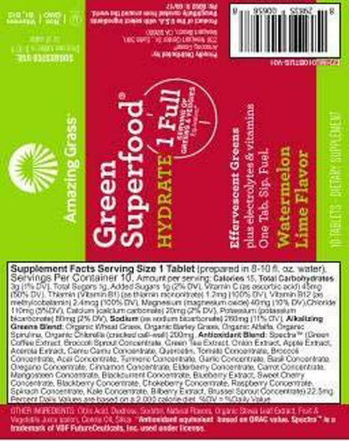 Amazing Grass Watermelon Lime Hydrate Green Superfood, 10 CT