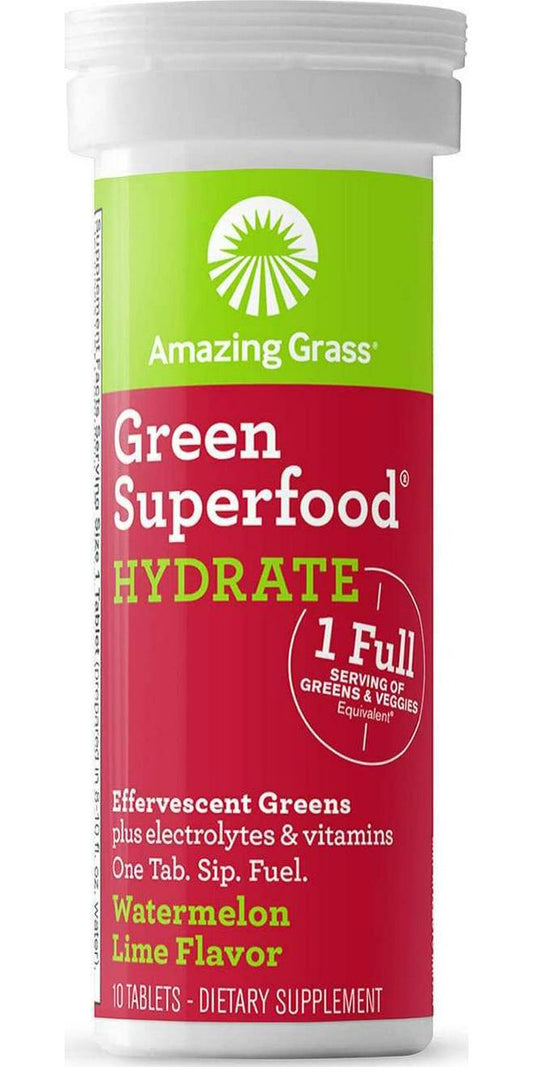Amazing Grass Watermelon Lime Hydrate Green Superfood, 10 CT