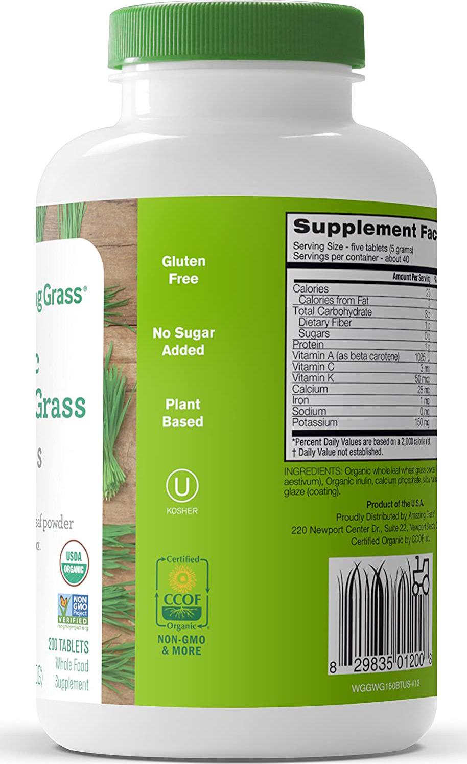 Amazing Grass - Wheat Grass 1000 mg. - 200 Tablets