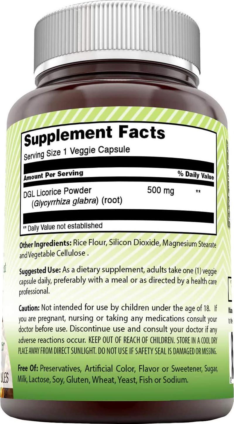 Amazing India DGL, 500 mg, 120 Vegetarian Capsules (Non-GMO)- Anti-Inflammatory Properties* Supports Digestive and Respiratory Health* Helps Protect Stomach Lining*