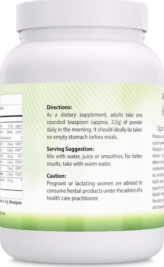 Amazing India USDA Certified Organic Wheatgrass Power 482 gm (17 oz) *Helps in The Formulation of Hemoglobin, Supports Healthy Weight Management,Promotes Overall Health and Well-Being Pack of 2