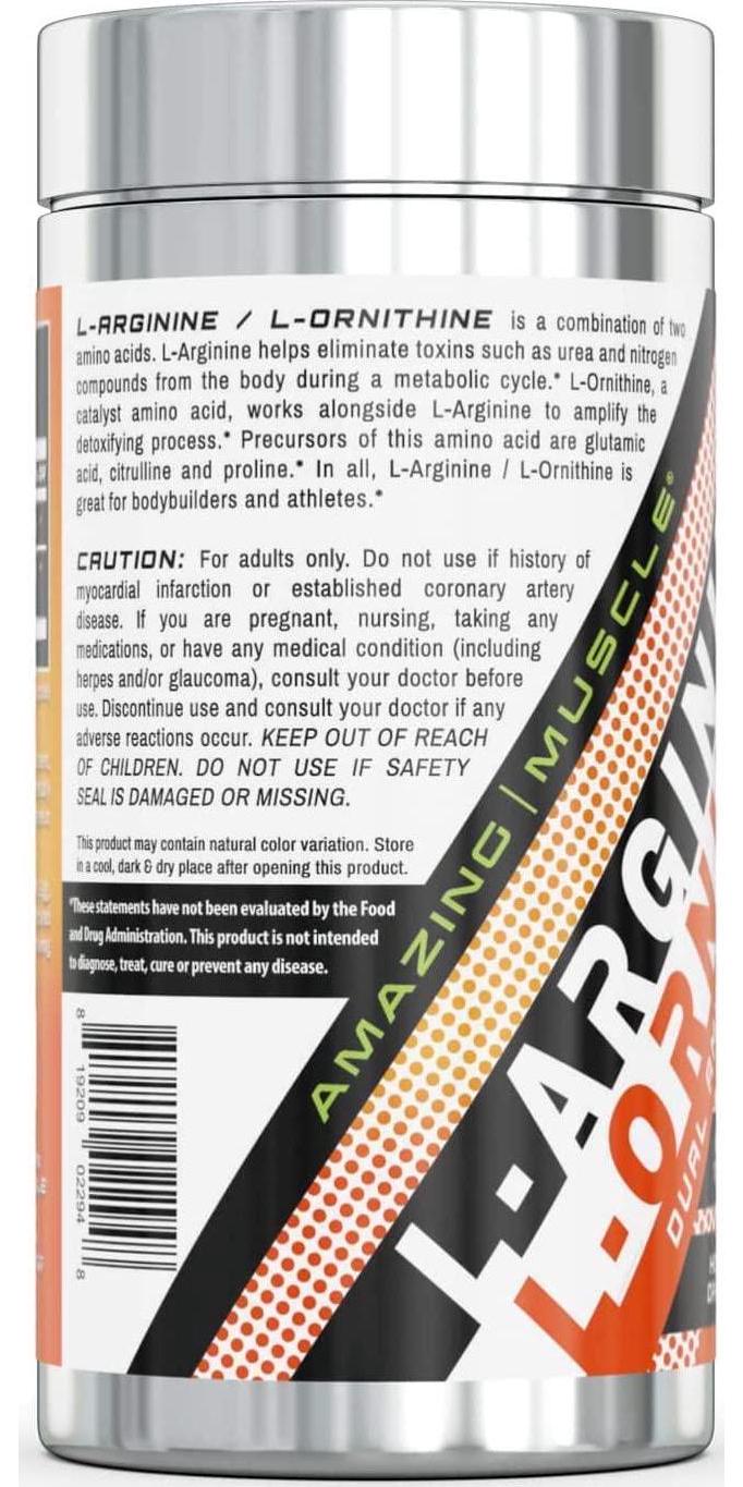 Amazing Muscle - L-ARGININE/L-ORNITHINE - 100 Capsules