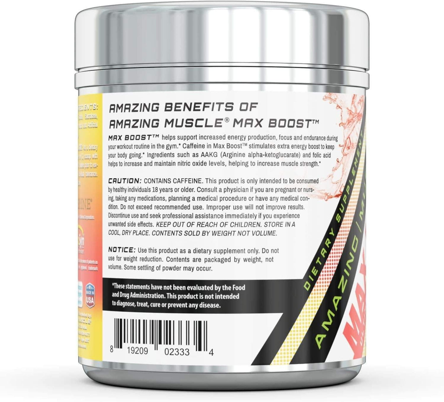 Amazing Muscle - Max Boost- Advanced Pre-Workout Formula - 60 Servings - Supports Increased Workout Intensity - Enhances Muscle Endurance - Supports Energy Production (Cherry Lemonade)