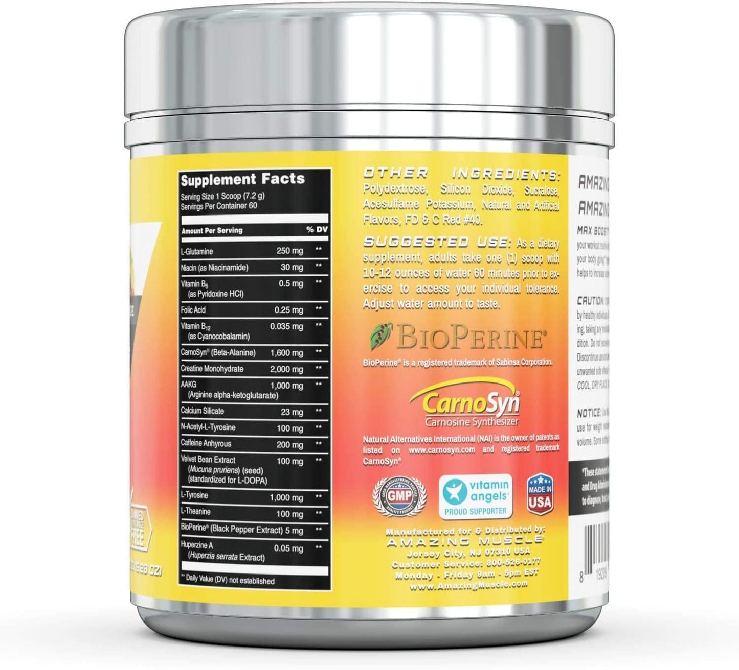 Amazing Muscle - Max Boost- Advanced Pre-Workout Formula - 60 Servings - Supports Increased Workout Intensity - Enhances Muscle Endurance - Supports Energy Production (Cherry Lemonade)