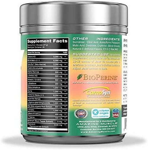 Amazing Muscle Pre Boost Extreme - Pre-Workout Formula with Caffeine, Bioperine, BCAAs and More - Supports Increased Workout Intensity - Enhances Muscle Endurance -20 Full Servings (Watermelon)