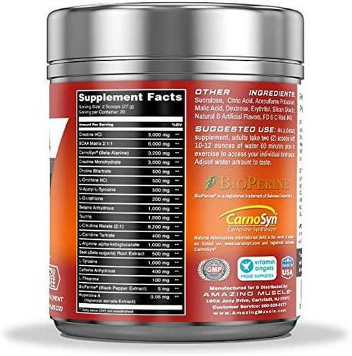 Amazing Muscle Pre Boost Extreme - Pre-Workout Formula with Caffeine, Bioperine, BCAAs and More - Supports Increased Workout Intensity - Enhances Muscle Endurance -20 Full Servings (Fruit Punch)