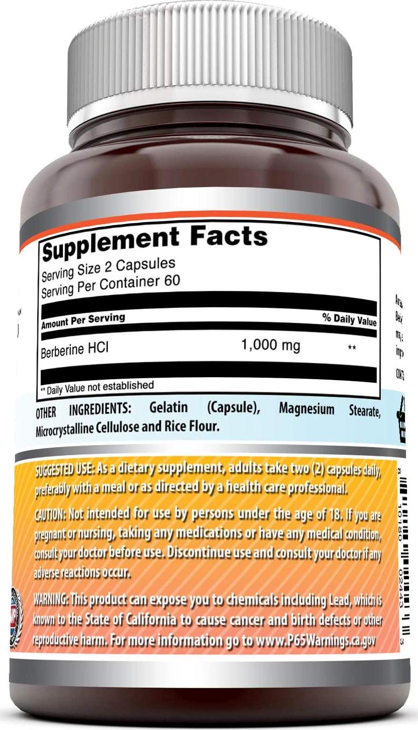 Amazing Nutrition Berberine Plus 500 mg 120 Capsules - Supports immune system - Supports glucose metabolism - Aid in healthy weight management - (3 Pack)