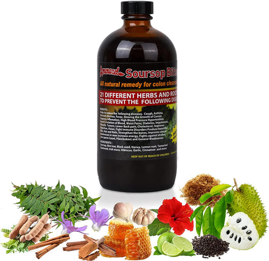Amenazel Soursop Bitters Colon Cleanser - All-Natural Remedy to Relieve Constipation and Boost Energy and Immune System