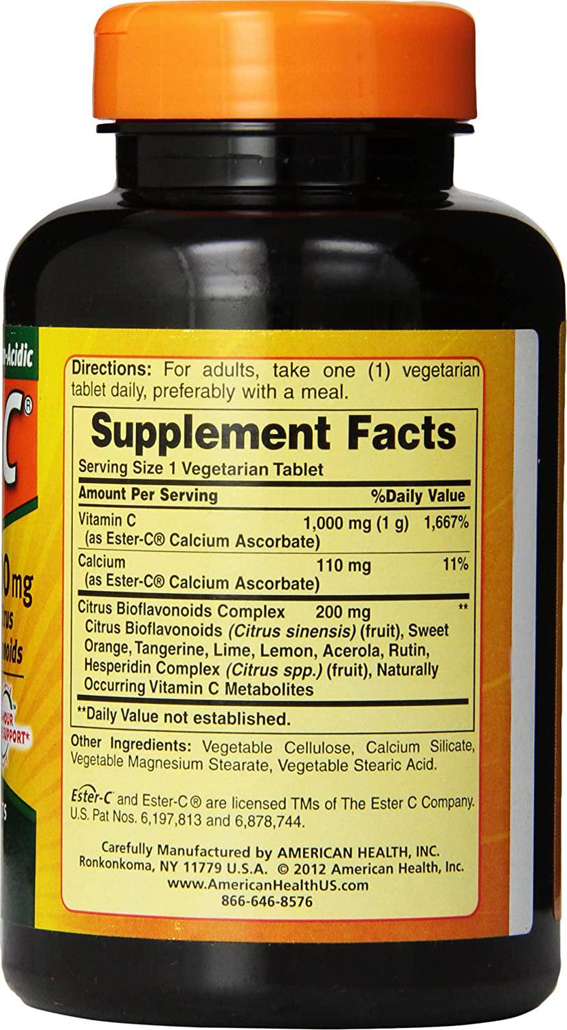 American Health - Ester C with Citrus Bioflavonoids 1000 mg. - 120 Vegetarian Tablets