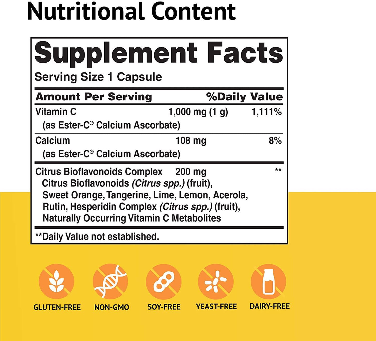 American Health EsterC 1000 mg with Bioflavonoids Capsules 24Hour Immune Support Gentle on Stomach NonAcidic Vitamin C NonGMO Gluten Free Servings, Citrus, 105 Count