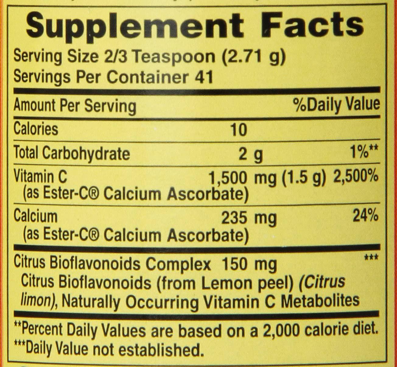 American Health Ester-C Powder with Citrus Bioflavonoids, 750 mg, 4 Ounce