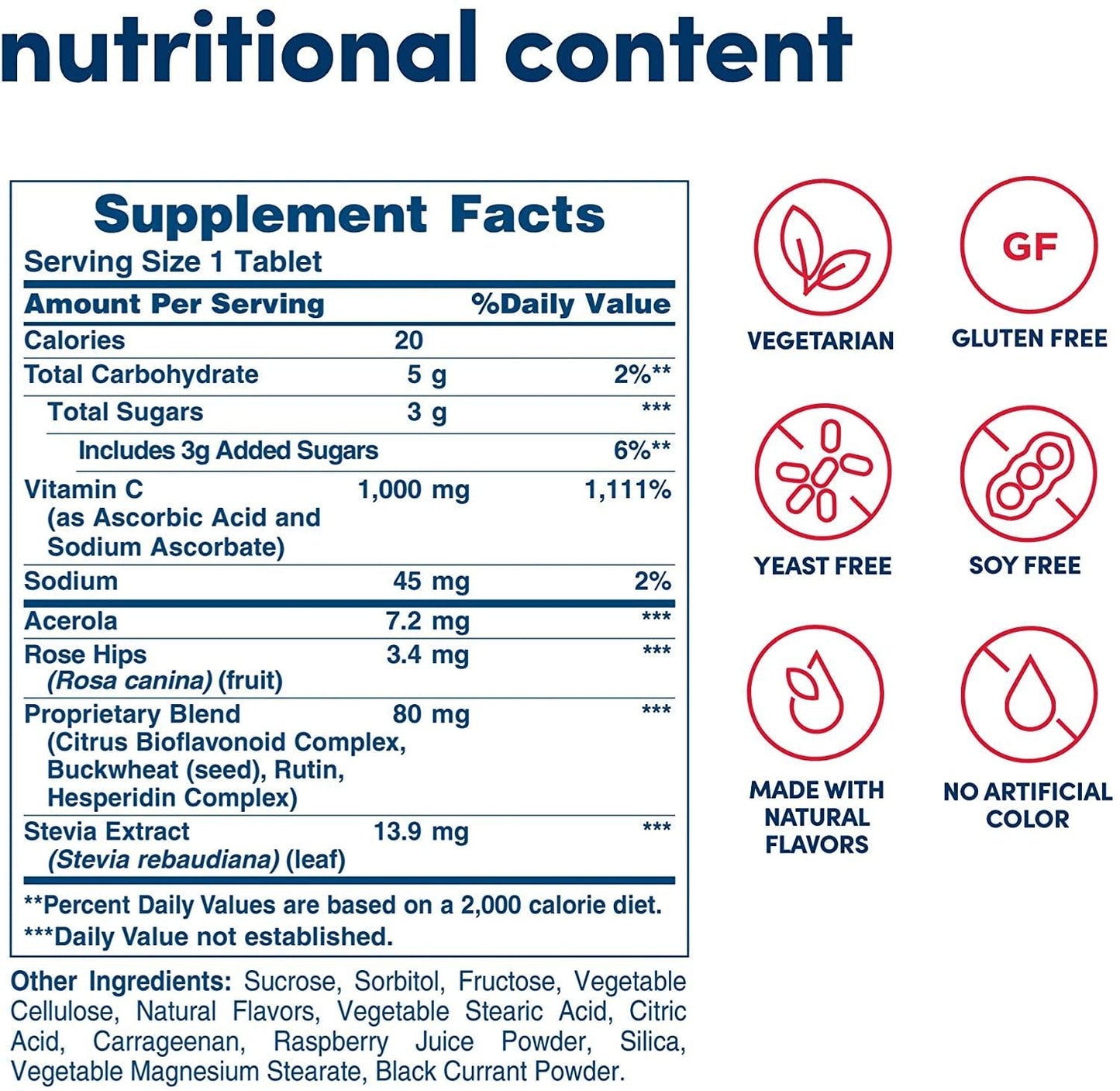 American Health Mega Acerola Plus, 1000 mg, Berry, 60 Count