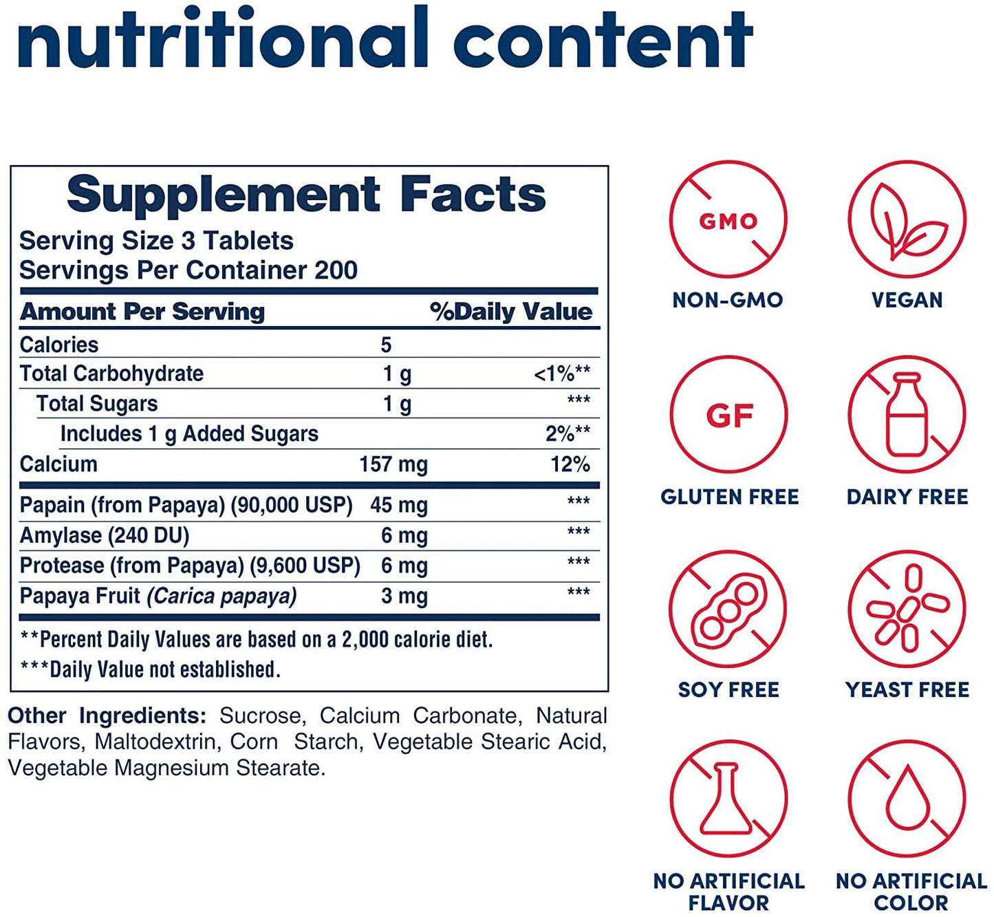 American Health Original Papaya Enzyme Chewable Tablets, 600 Count