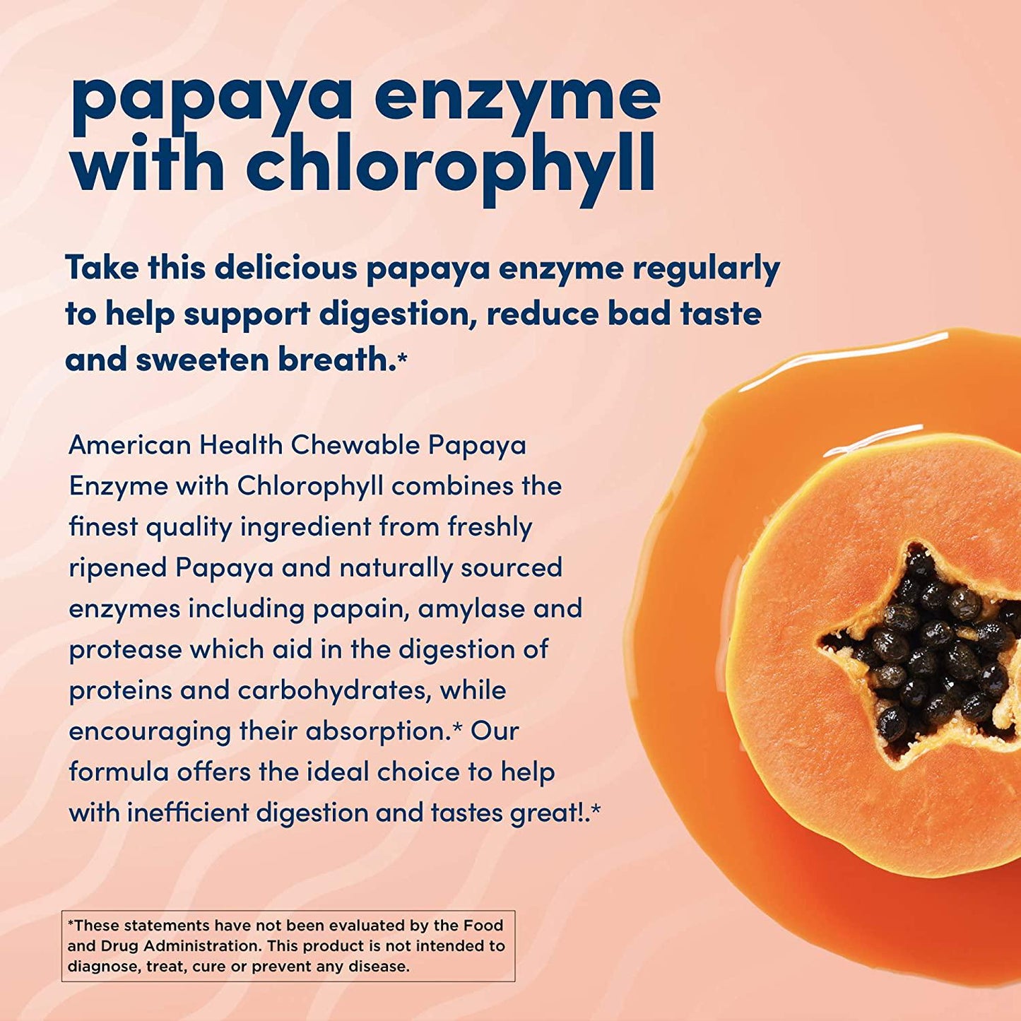 American Health Papaya Enzyme with Chlorophyll Chewable Tablets, 250 Count