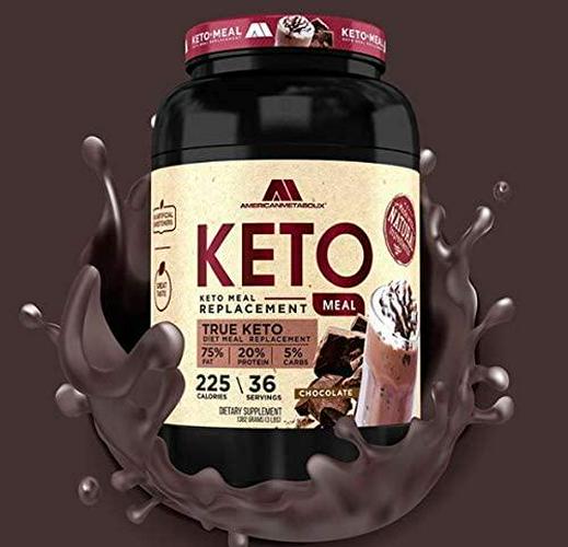 American Metabolix Keto Meal Replacement Shake with powder butter, Chocolate - low carb, high fat keto shake. Promotes weight loss Suppresses Appetite - 36 Servings