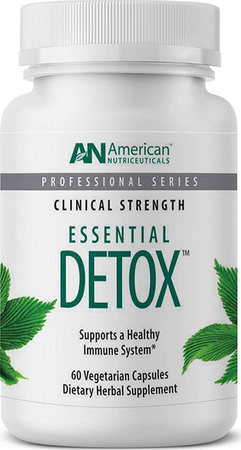 American Nutriceuticals Essential Detox 60 Vegetarian Capsules Professionally Formulated Whole Body Detox Naturally Cleanse, Purify and Renew Highly Effective Detox of Environmental Toxins