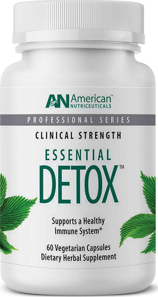 American Nutriceuticals Essential Detox 60 Vegetarian Capsules Professionally Formulated Whole Body Detox Naturally Cleanse, Purify and Renew Highly Effective Detox of Environmental Toxins