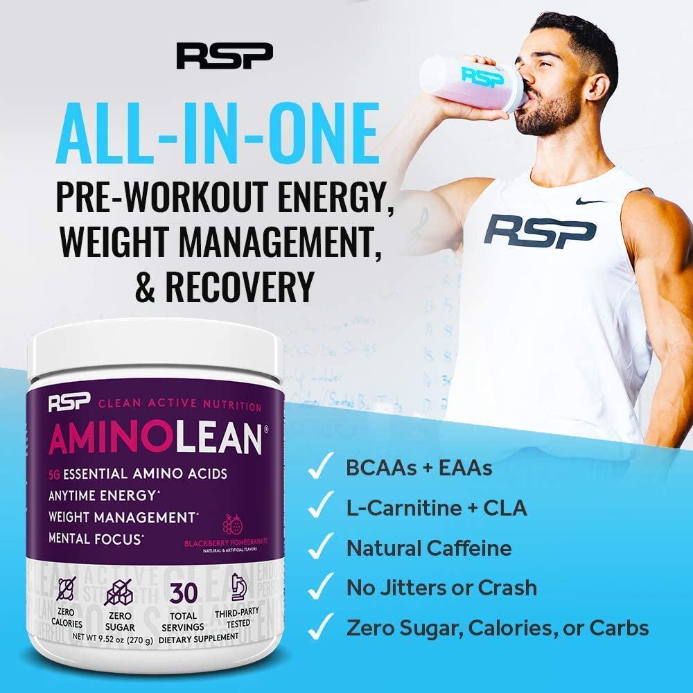 AminoLean Pre Workout Energy (Fruit Punch 30 Servings) with TrueFit Protein Powder (Chocolate 2 LB)