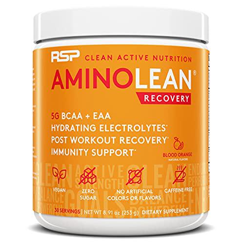 AminoLean Pre Workout Energy (Fruit Punch 30 Servings) with AminoLean Recovery Post Workout Boost (Blood Orange 30 Servings)