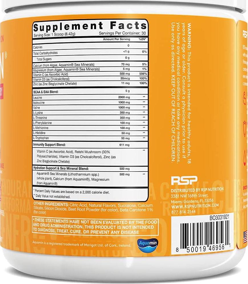 AminoLean Pre Workout Energy (Pink Lemonade 30 Servings) with AminoLean Recovery Post Workout Boost (Blood Orange 30 Servings)