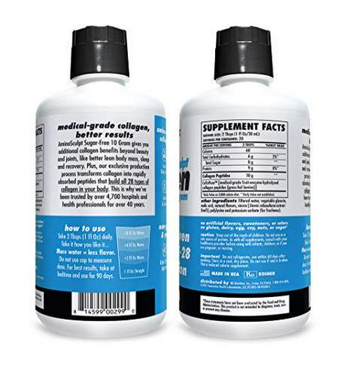 AminoSculpt Collagen Sugar-Free 10 Gram, Piña Colada, 30 Fl Oz by Health Direct