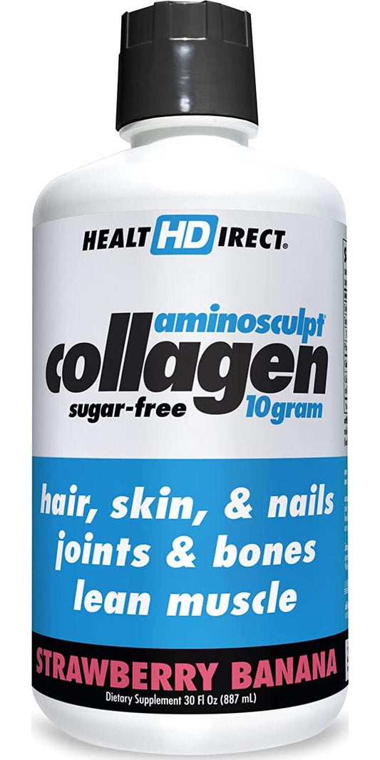 AminoSculpt Collagen Sugar-Free 10 Gram, Strawberry Banana, 30 Fl Oz by Health Direct