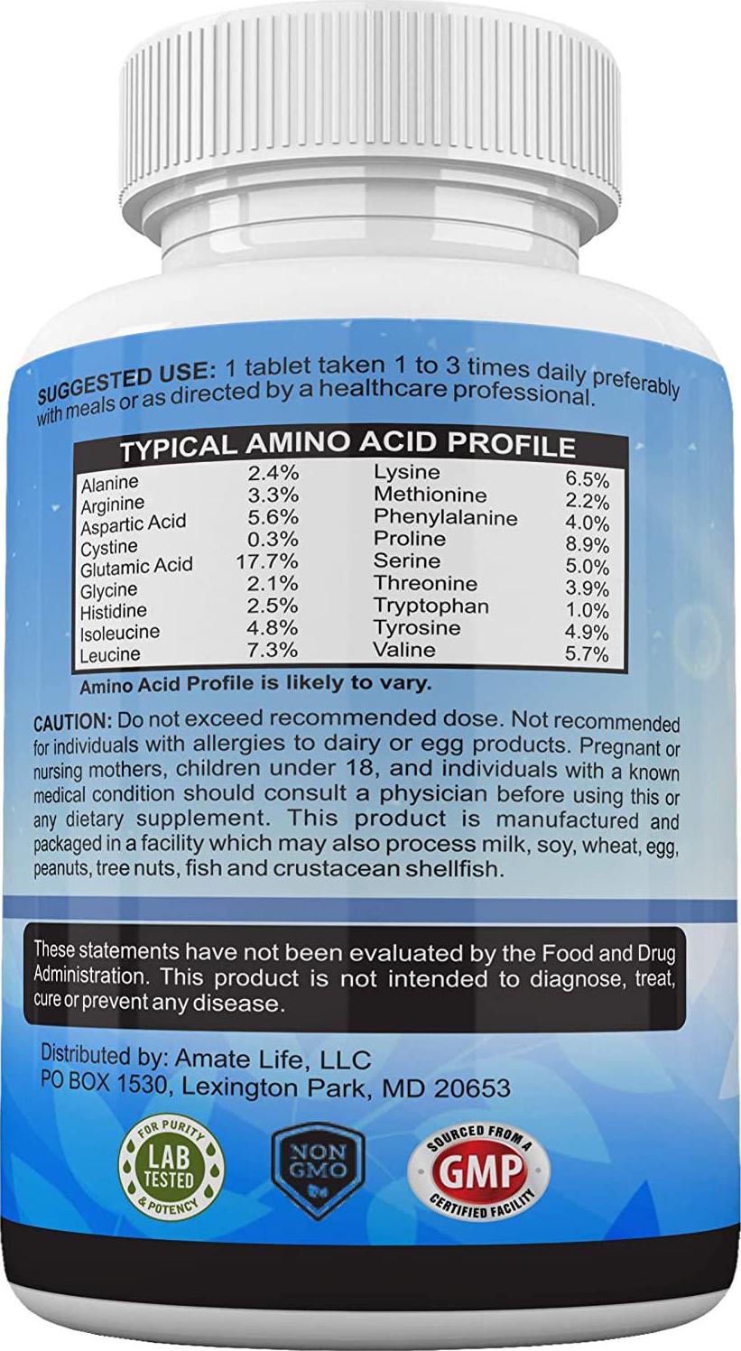 Amino Acids Supplement Post Workout Enhancer Essential Amino Energy to Support Muscle Recovery Advanced Energy Booster Non-GMO Formula 100 Tablets Made in USA by Amate Life