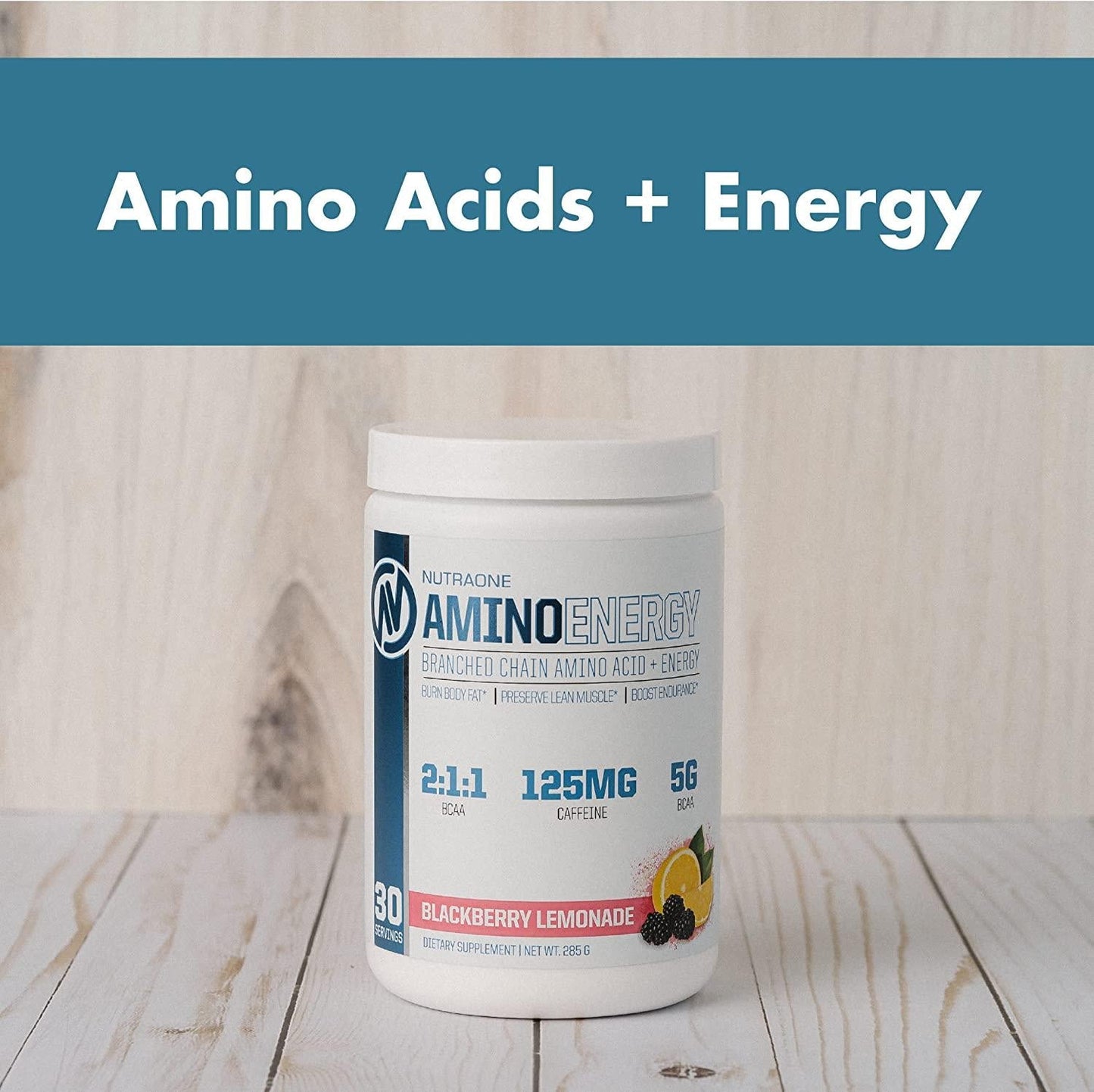 Amino Energy BCAA Powder Pre-Workout Supplement with Caffeine by NutraOne Branched Chain Amino Acids to Help Fuel and Recover* (Apple Melon 30 Servings)