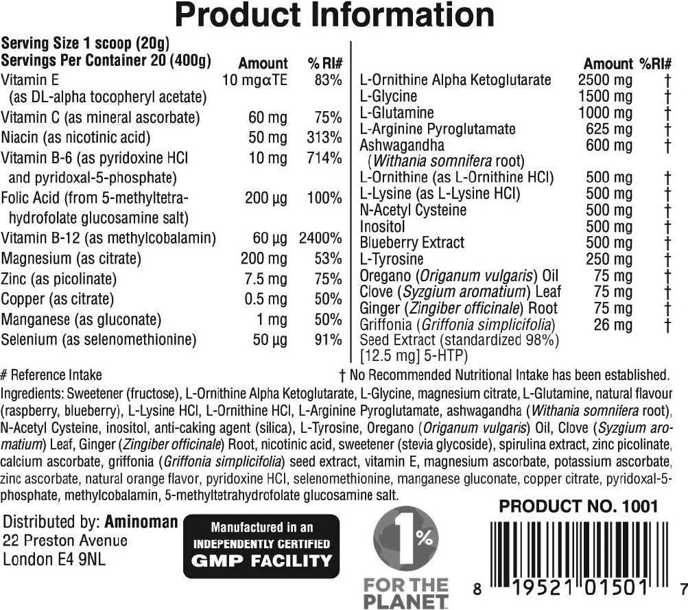 Amino Man R5 Aminos | Recovery and Sleep Enhancing Supplement | 100% Natural