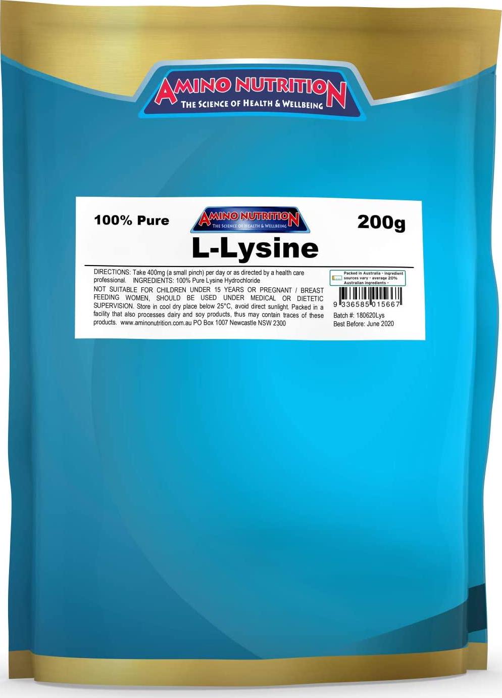 Amino Nutrition 100% Pure L-Lysine Powder 200g