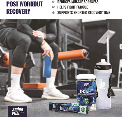 Amino VITAL Action and Rapid Recovery- BCAA Amino Acids Pre and Post Workout Packets | No Caffeine, Vegan, Gluten Free | 14 Single Serve Stick Pack | Grape and Blueberry Flavor