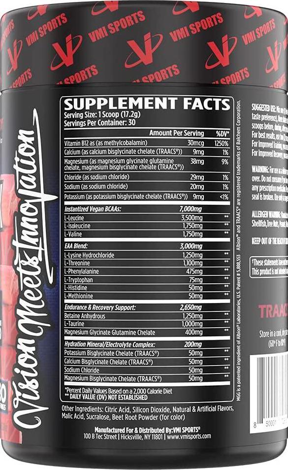Aminogex Ultra | BCAA Powder | Amino Acids + Betaine and Glutamine | Amino Acid Post Workout Recovery Drink | Intra Workout Drink with Electrolytes | (30 Servings) (Red Fruit Candy, 18.2 Ounces)