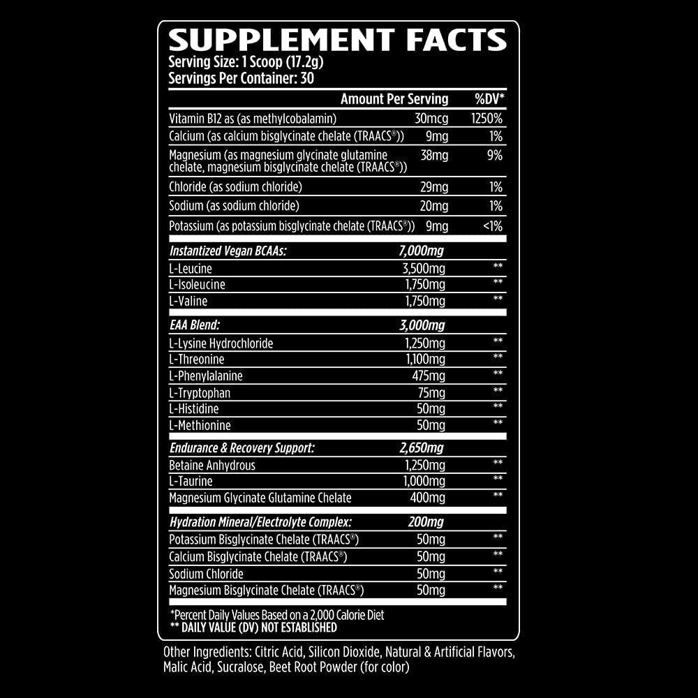 Aminogex Ultra | BCAA Powder | Amino Acids + Betaine and Glutamine | Amino Acid Post Workout Recovery Drink | Intra Workout Drink with Electrolytes | (30 Servings) (Red Fruit Candy, 18.2 Ounces)