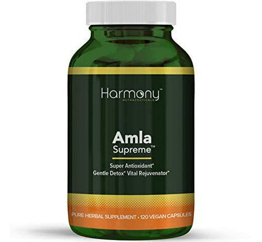 Amla Supreme Highest Potency Full Spectrum Organic Dr. Gumman's Harmony Nutraceuticals Herbal Supplement for Gentle Detox and Vital Rejuvenator, 120 Vegan Capsules, Maximum Bio-Availability