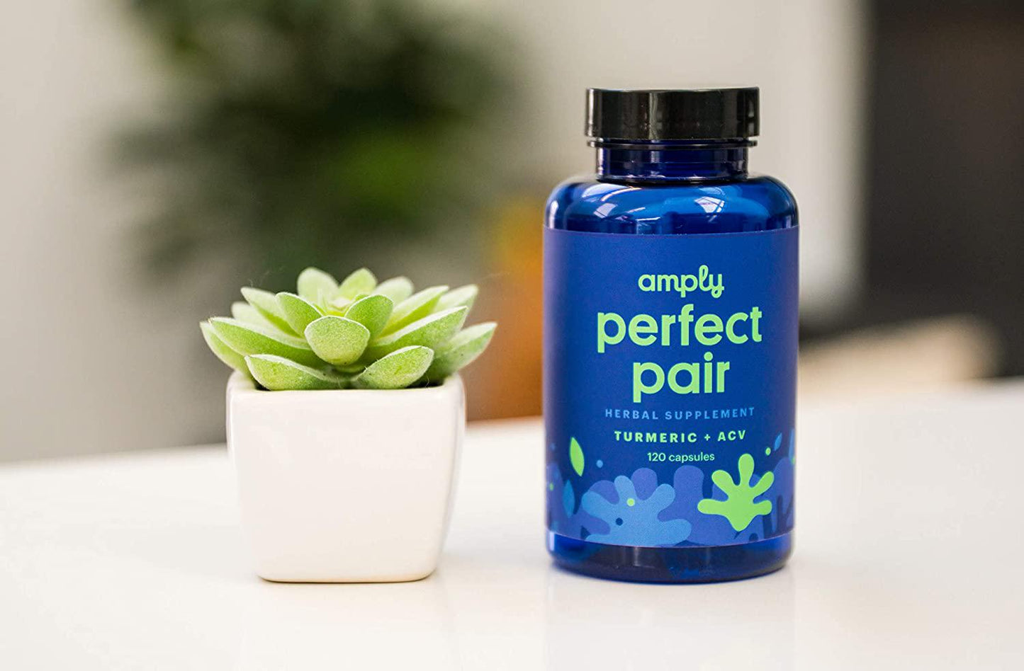 Amply Blends | Perfect Pair | Herbal Supplement | Tumeric + Apple Cider Vinegar Capsules | 120-Count