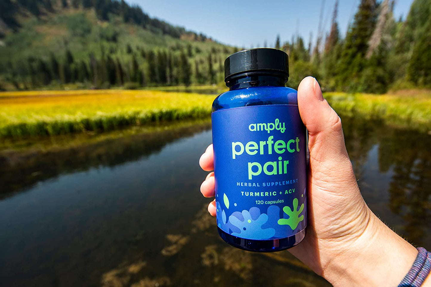 Amply Blends | Perfect Pair | Herbal Supplement | Tumeric + Apple Cider Vinegar Capsules | 120-Count