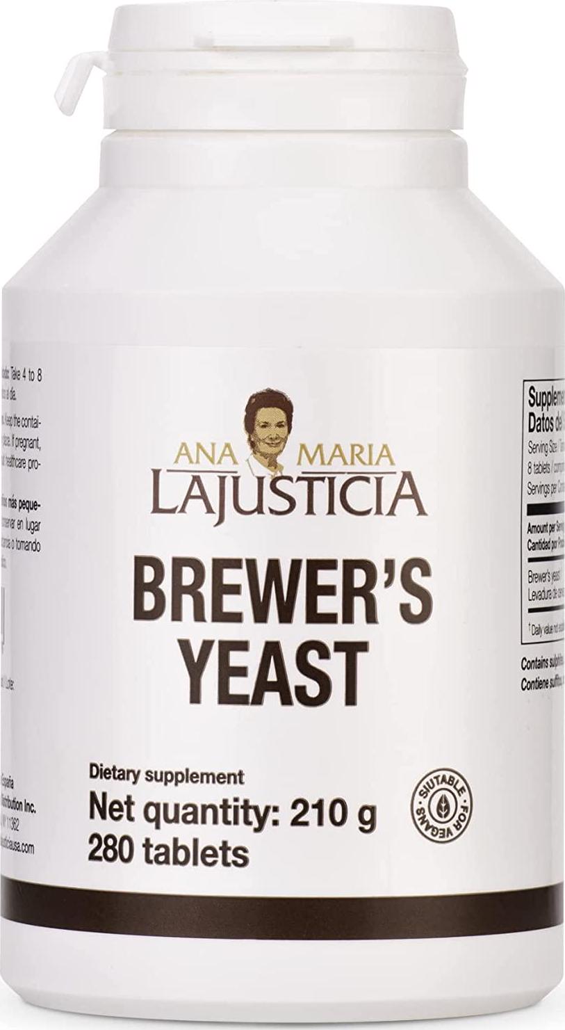 Ana Maria Lajusticia- BREWER'S Yeast - Source of Vitamins, Heart Health and Healthy Digestion - 70 Days Treatment Pack . Sugar Free and Vegan Friendly.