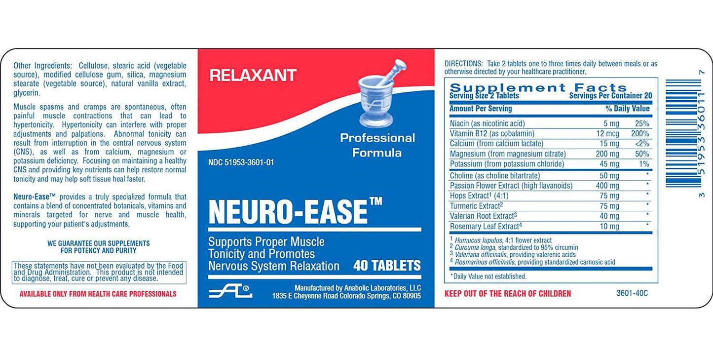 Anabolic Laboratories Neuro-Ease 40 Tablets