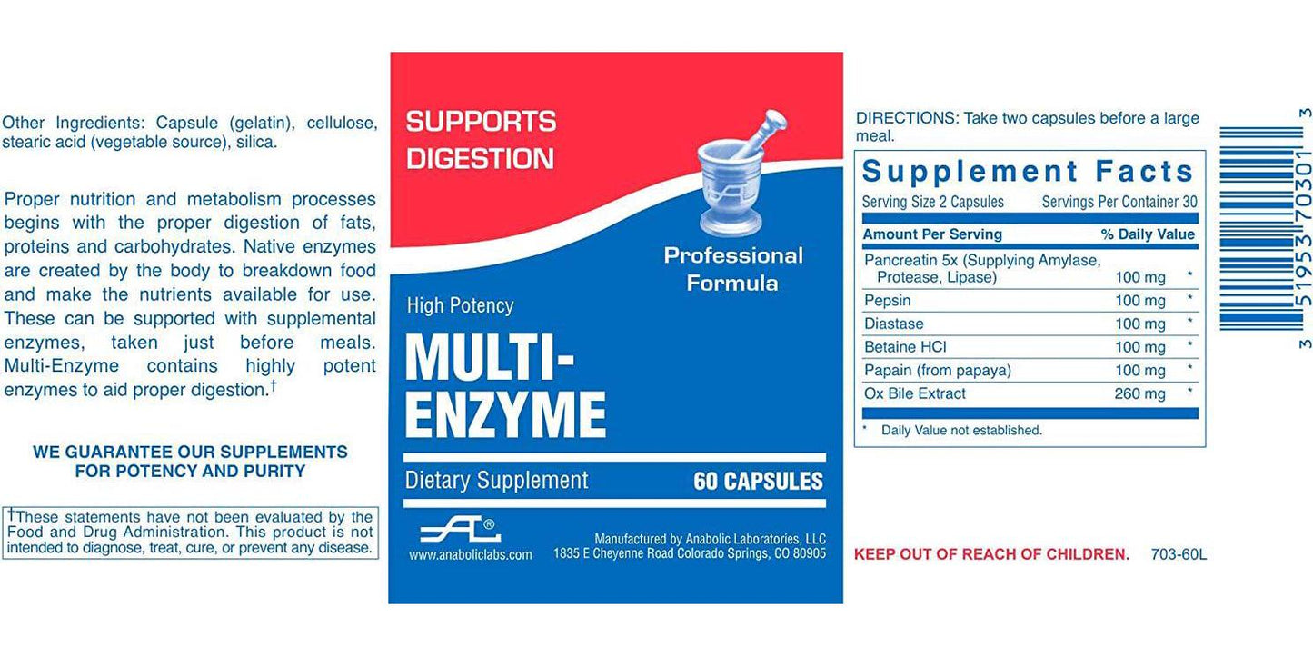 Anabolic Laboratories - Multi-Enzyme 60 Caps