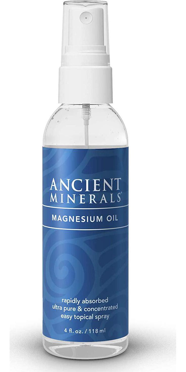 Ancient Minerals Magnesium Oil Spray Bottle of Pure Genuine Zechstein Magnesium Chloride - Topical Magnesium Supplement for Skin Application and Dermal Absorption (4oz)
